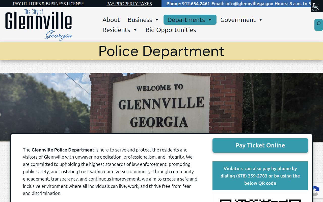 Official Glennville Police Department and Municipal Court page