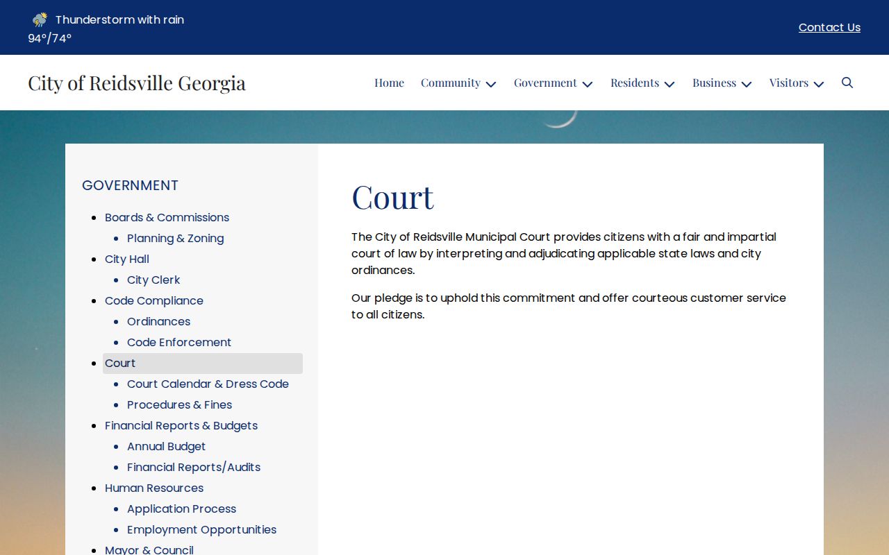 Official Reidsville Municipal Court information page