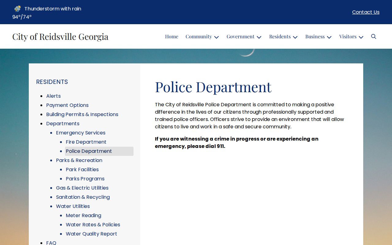 Official Reidsville Police Department page